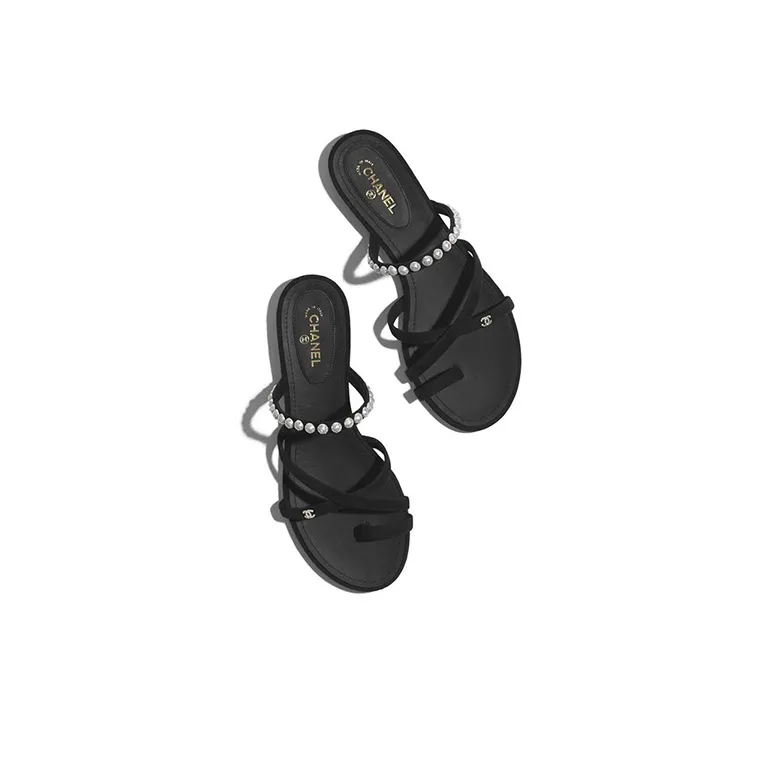 CHANEL Slip Resistant Flip Flops Women's Black-4