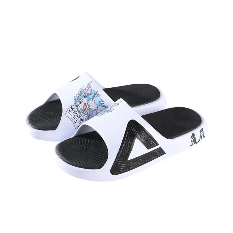IDX x PEAK Tai Ji1.0 Quiet Slip Resistant Abrasion Resistant Slide Slippers Men's White Black-2