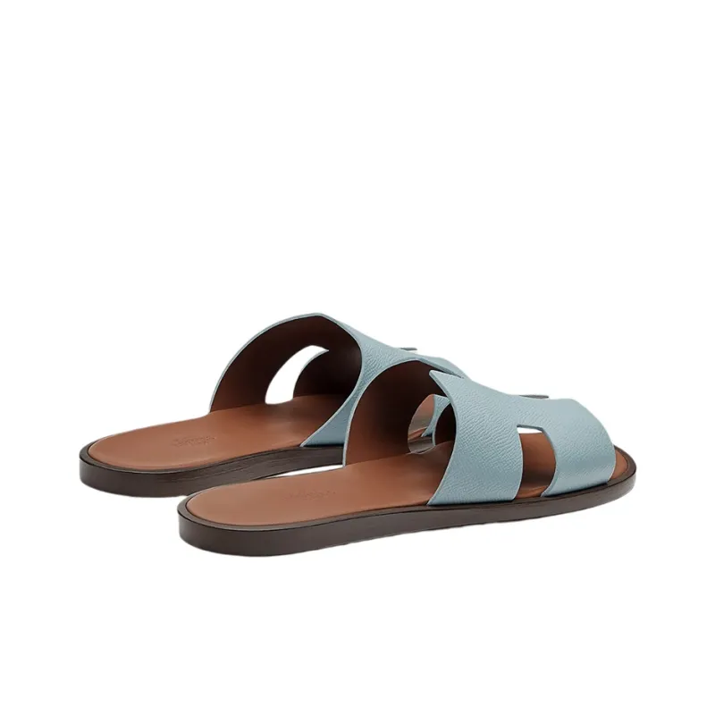 HERMES Izmir Sandal Sea Green Epsom Leather-3