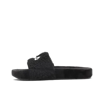 FILA Drifter Fuzzy Slide Slippers Unisex Black Korean Style