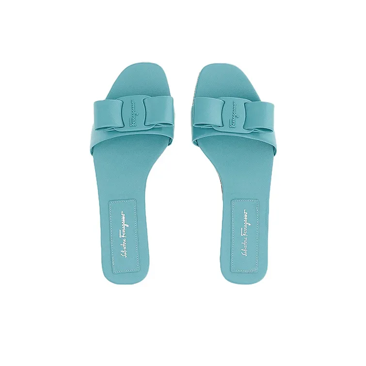 FERRAGAMO Viva Slide Slippers Women's Blue-3