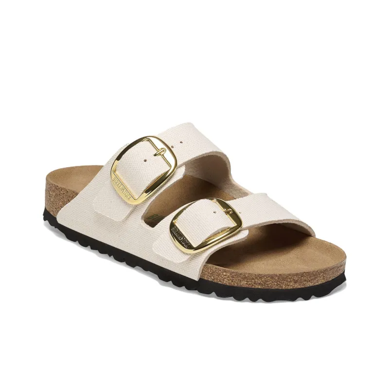 Birkenstock Arizona Big Buckle Rivet Logo Textile Narrow Fit 'Vegan Canvas Eggshell'-1