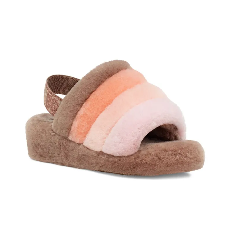 UGG FLUFF YEAH Sandal Women's Walnut Wood Color-2
