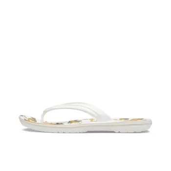 Crocs Crocband Printed Flip Flops 'White Tan'