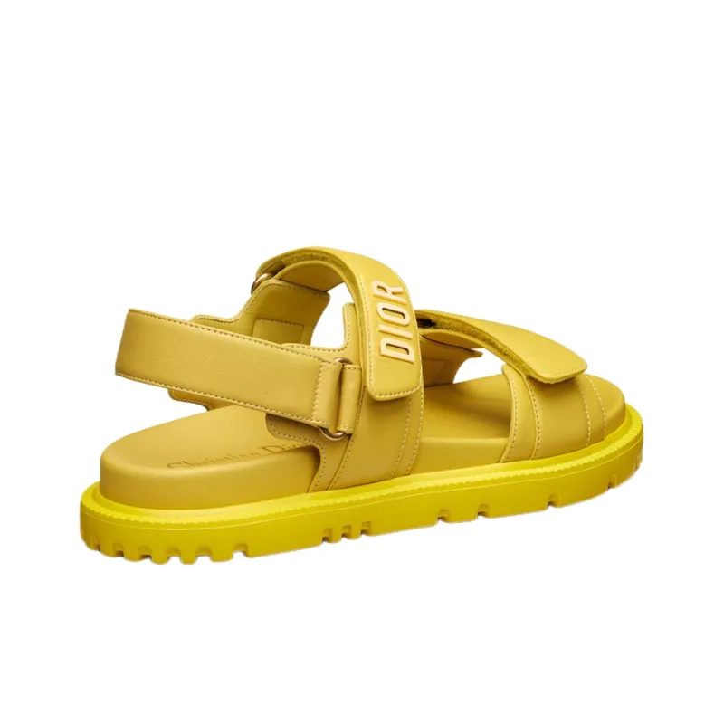 DIOR DiorAct One Strap Sandals Women's Mustard Yellow-3