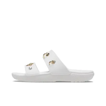 Crocs Soft Sole Cozy Outdoor Flat Heel Sports Slippers White Women's