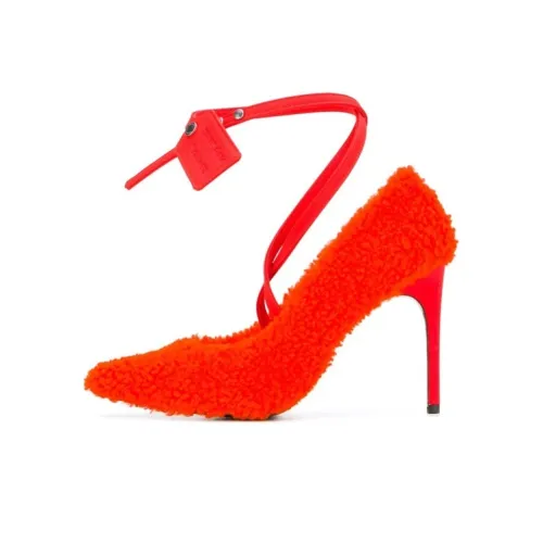 OFF-WHITE Textured Style Ankle Strap Pumps