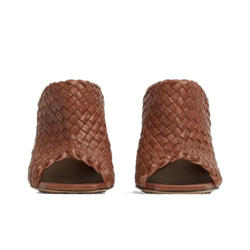 Bottega Veneta Canalazzo Rubber Sole Quiet Slide Slippers Women's Brown-2