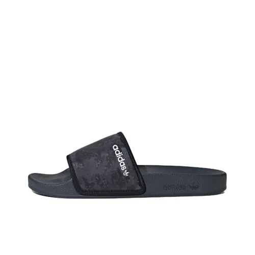 Adidas Originals Rubber Sole Slip Resistant Abrasion Resistant Slide Slippers Unisex Black