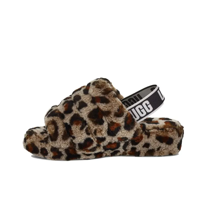 UGG Fluff Yeah Leopard Slipper Leopard Print Women's-0