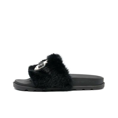 KARL LAGERFELD Kondo Tred Ikonic Rubber Sole Slide Slippers Women's Black