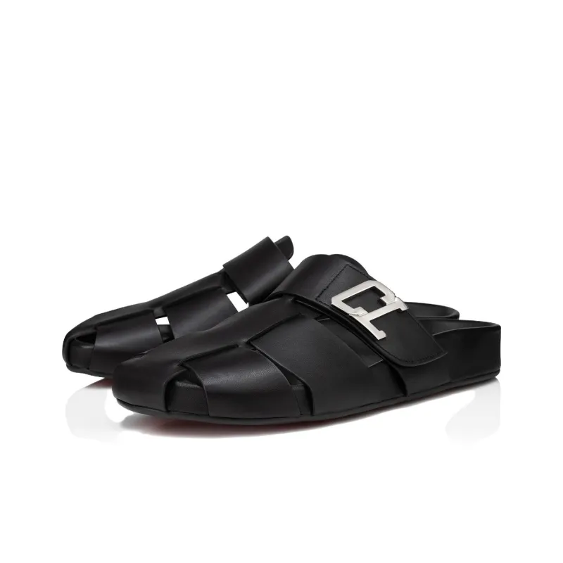Christian Louboutin Rounded Toe Slip On Sandals-2