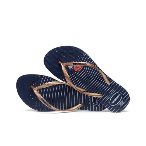 Havaianas Slide Slippers Women's Blue/Gold