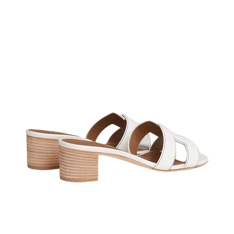 HERMES Oasis Stylish Sandal 5cm Women's White-3