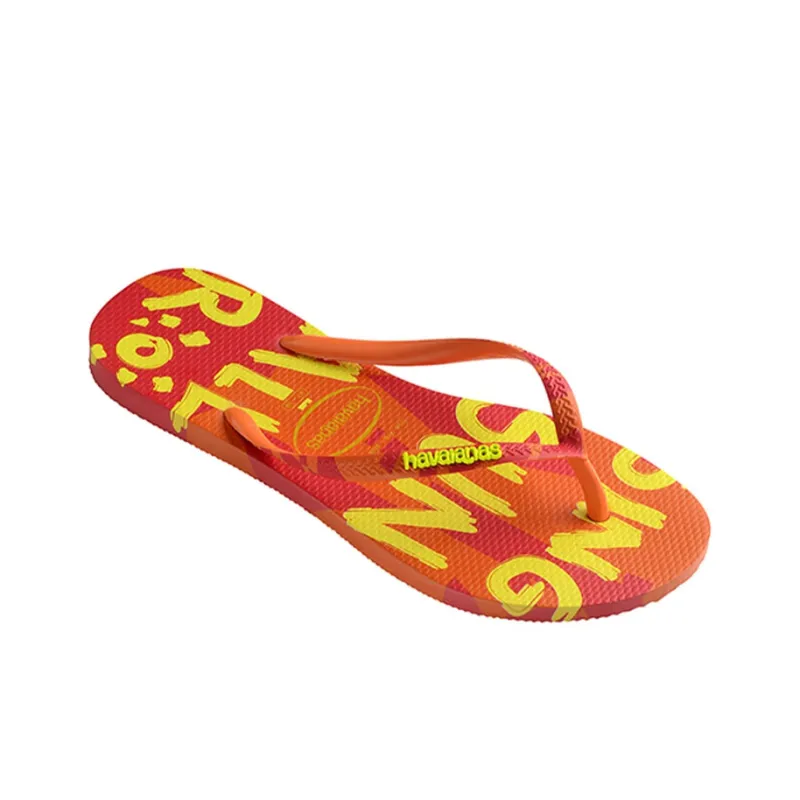 Havaianas Slim Summer Rubber Sole Slide Slippers Women's Pumpkin Orange-1