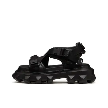 Valentino Trackstud Beach Sandals Men's Black