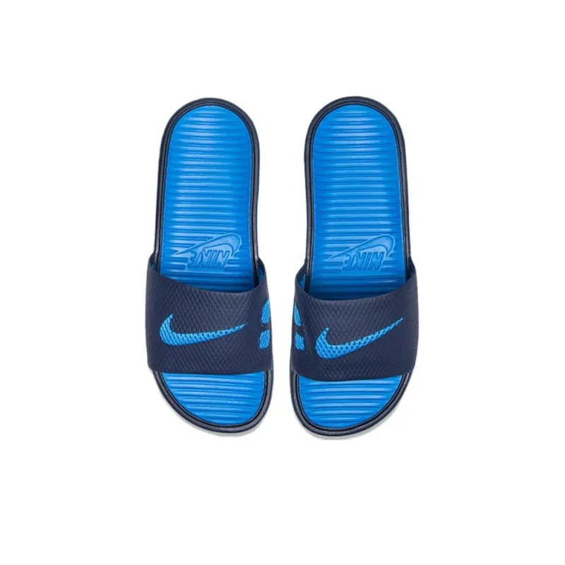 Nike Benassi Solarsoft Slide Sports Slippers Black Blue-3