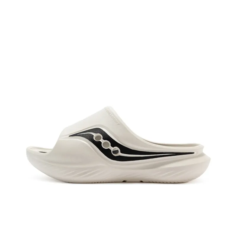 Saucony Cradle EVA Rubber Sole Slip Resistant Abrasion Resistant Casual Slippers Unisex Black White-0