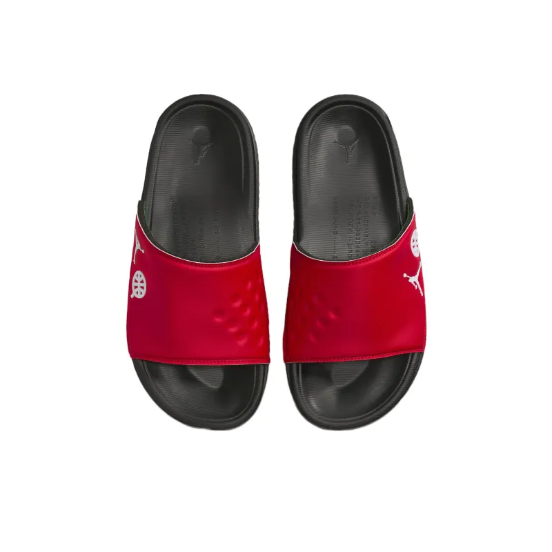 Jordan Play Slide Quai 54 University Red Black Classic Green White-2
