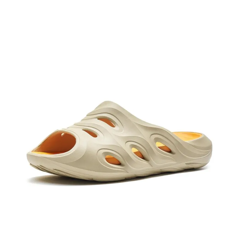 XTEP Flame Drag Rubber Sole Quiet Slide Slippers Men's Orange Yellow-1