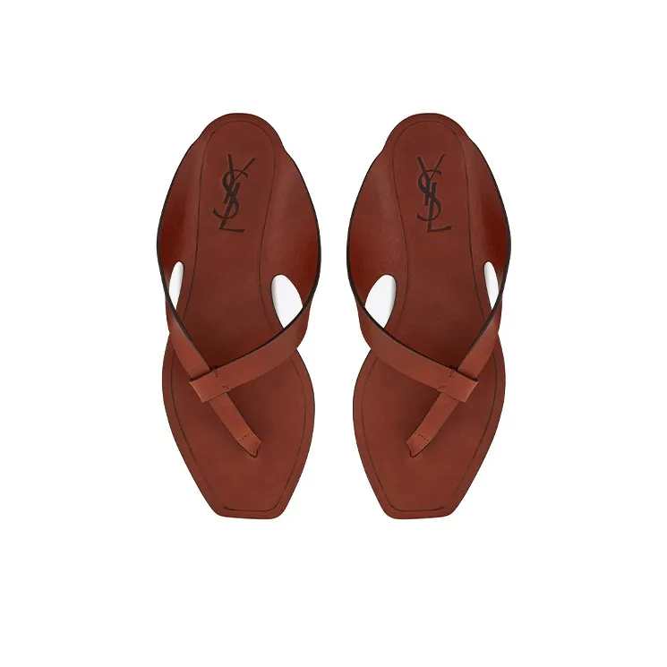 SAINT LAURENT Tower Leather Sandals-4