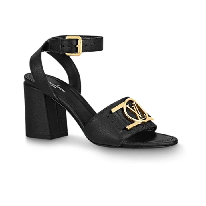 LOUIS VUITTON Lock It One Strap Sandals Women's Black-2