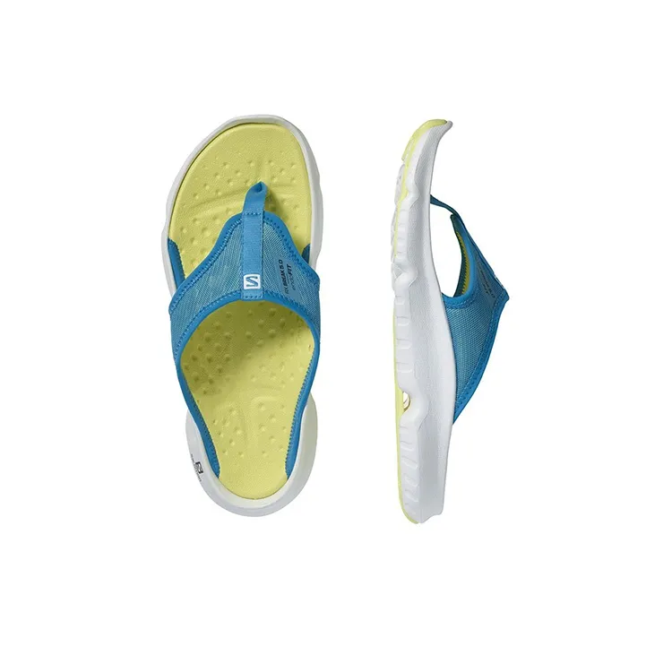 SALOMON Reelax Moc 5.0 Rubber Sole Flip Flops Men's Blue Yellow-3