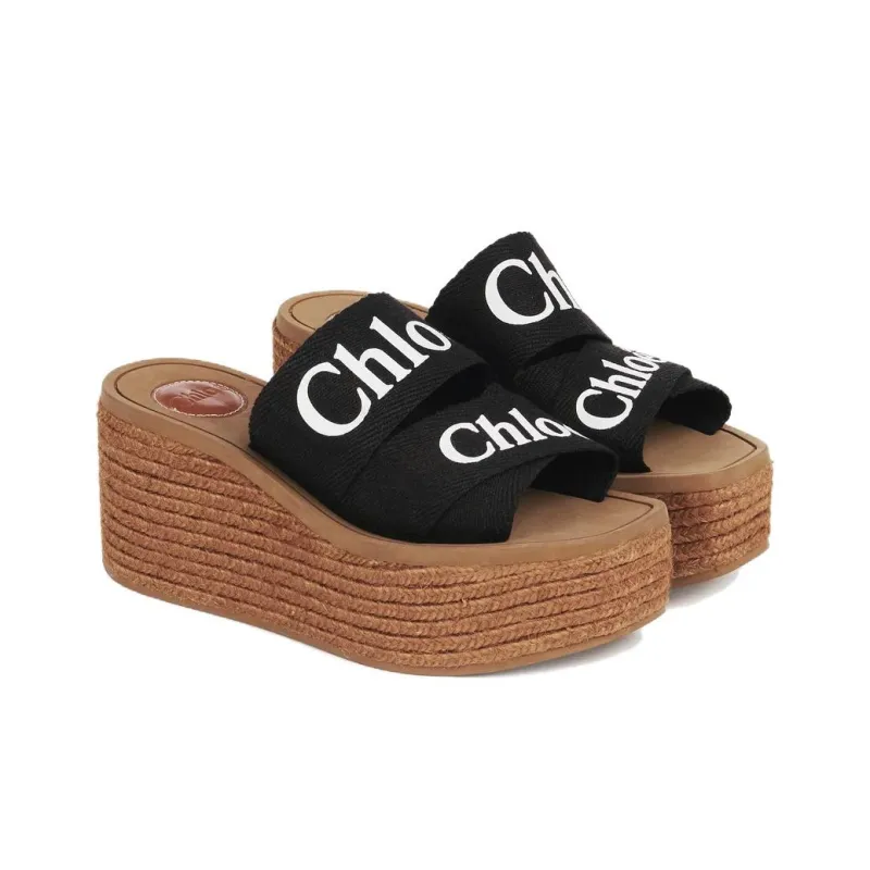 Chloe Woody Abrasion Resistant Slide Slippers Women's Black-2