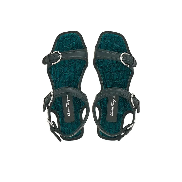 FERRAGAMO Beach Sandals Women's Winter Teal-2