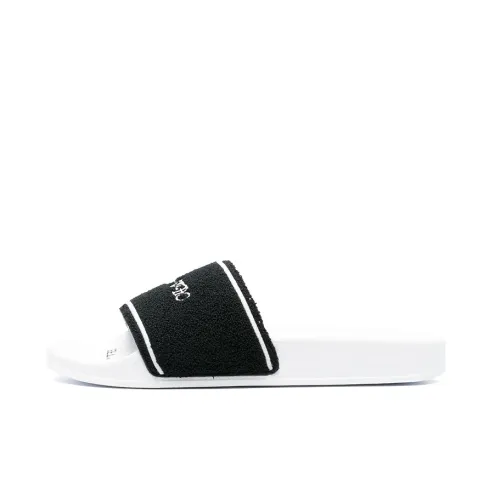 OFF-WHITE Chenille Slide Logo Embroidered Black White