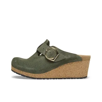 Birkenstock Rubber Sole Slip-Resistant Wrap-toe Slippers Unisex Green Narrow Fit