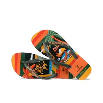 New Era x Havaianas Stylish Sandals Unisex Green Orange