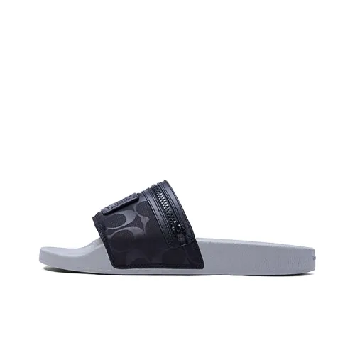 COACH Signature Slide Slippers Men Gray/Black