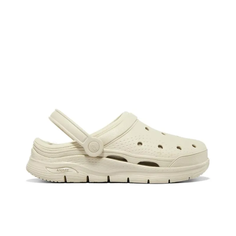 Skechers Arch Fit EVA Slip Resistant Slide Slippers Women's Ecru-1