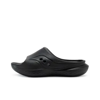 Saucony Cradle Rubber Sole EVA Cut Out Slide Slippers Unisex Black