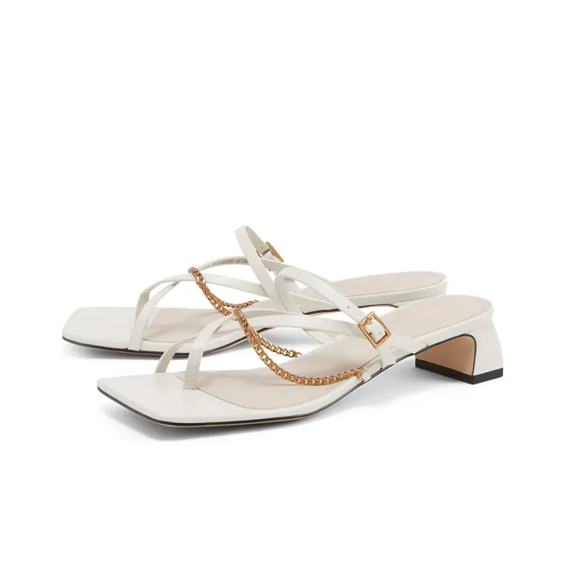 CHARLES&KEITH Composite Sole Slide Slippers Women's Pink White-1