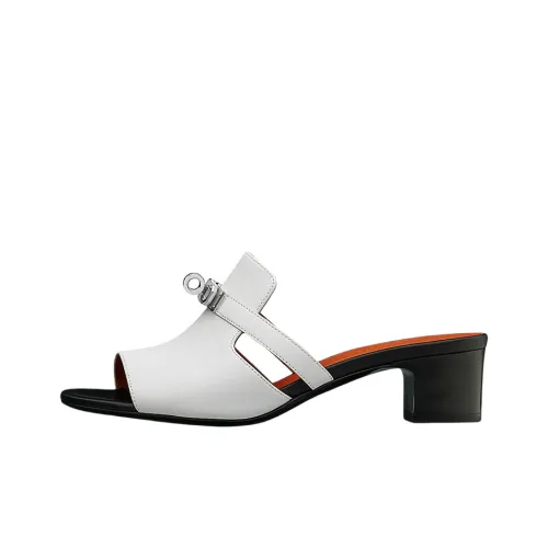 HERMES Slide Slippers Women's White