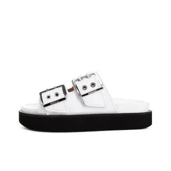 GANNI Slide Slippers Women's Black White