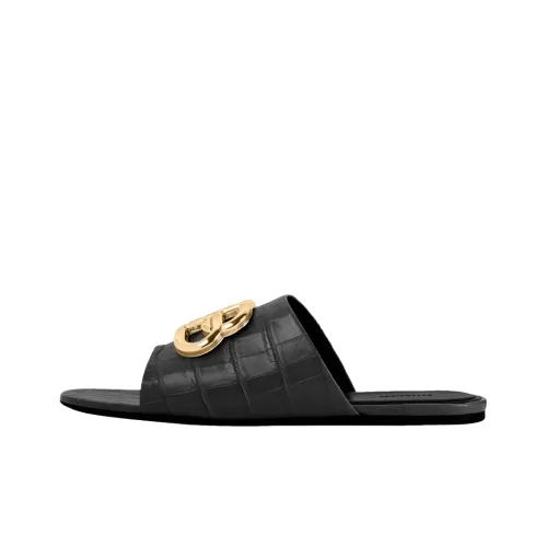 Balenciaga Oval Slide Slippers Women's Black/Gold