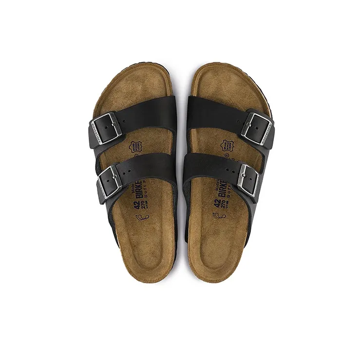 Birkenstock Arizona Oiled Nubuck Leather Narrow Fit Sandals 'Black'-4