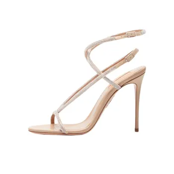 AQUAZZURA Moondust Sandal 105 Strap Sandals Women's Light Brown