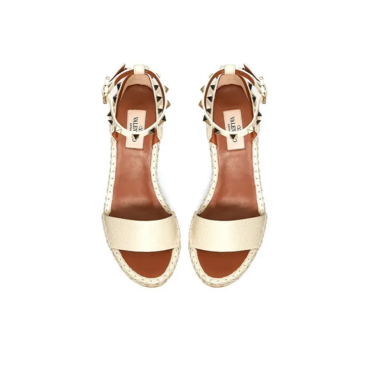 Valentino Rockstud Stylish Sandal Women's White-3