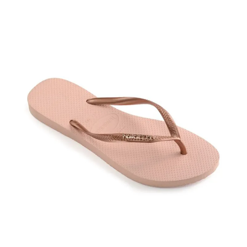 Havaianas Slim Logo Metallic Stylish Sandals Women's Rose Gold-2