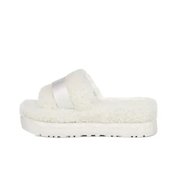 UGG Fluffita Thick Sole White Slippers Women's