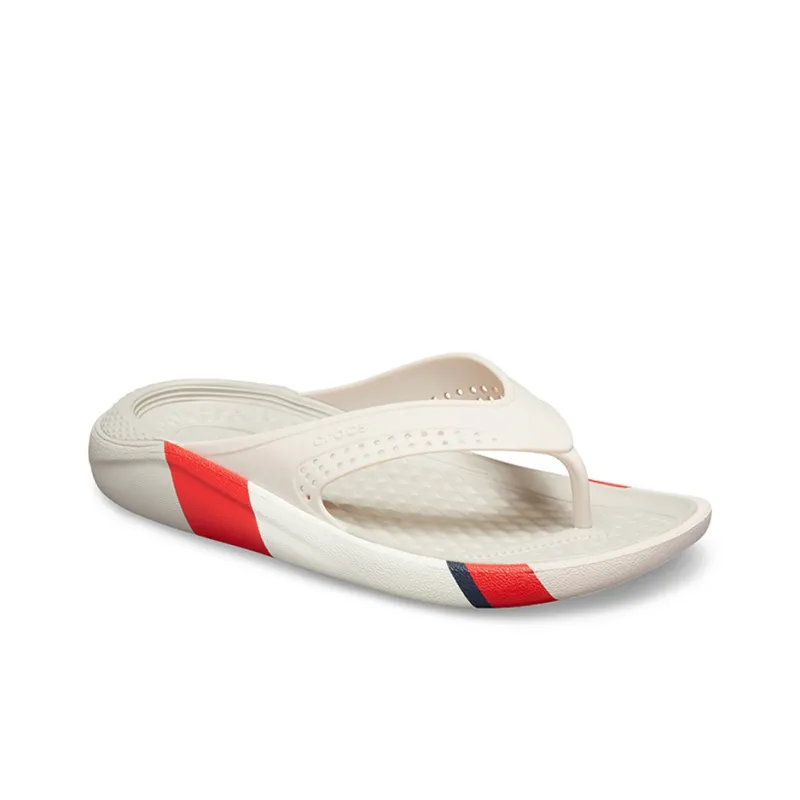 Crocs LiteRide Colorblock Slides 'White Red'-2
