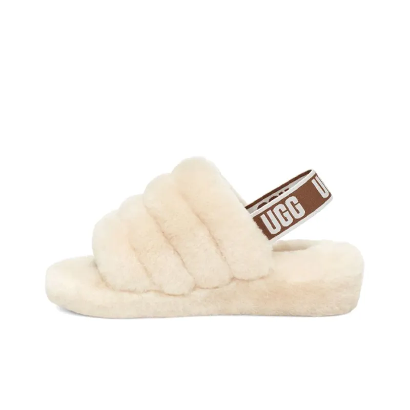 UGG Fluff Yeah Slides White Women's-0