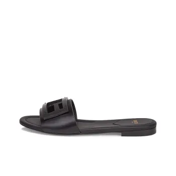 FENDI By Marc Jacobs Baguette Slides Black Leather Women's