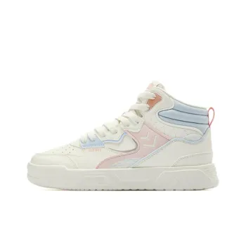 QIAODAN Warm High Top Skateboard Shoes Women's Dream Blue