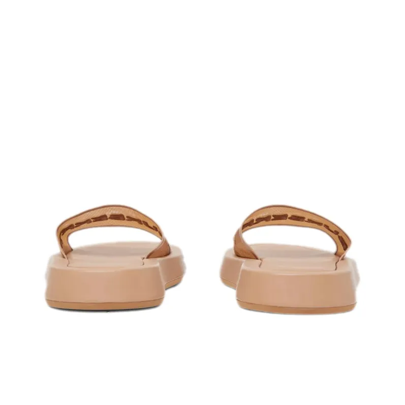 Burberry Odor Resistant Slide Slippers Women's Camel-4