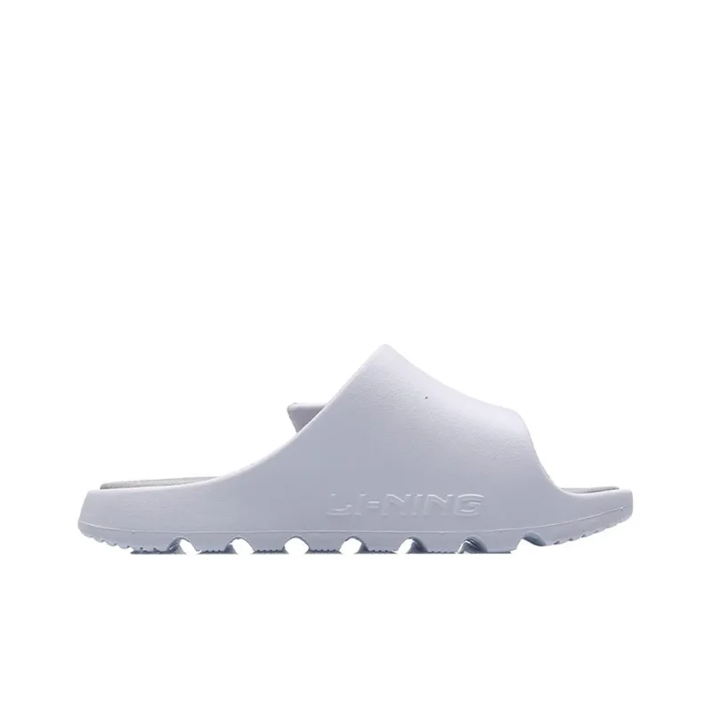 LiNing Rubber Sole Quiet Slide Slippers Men's White-1